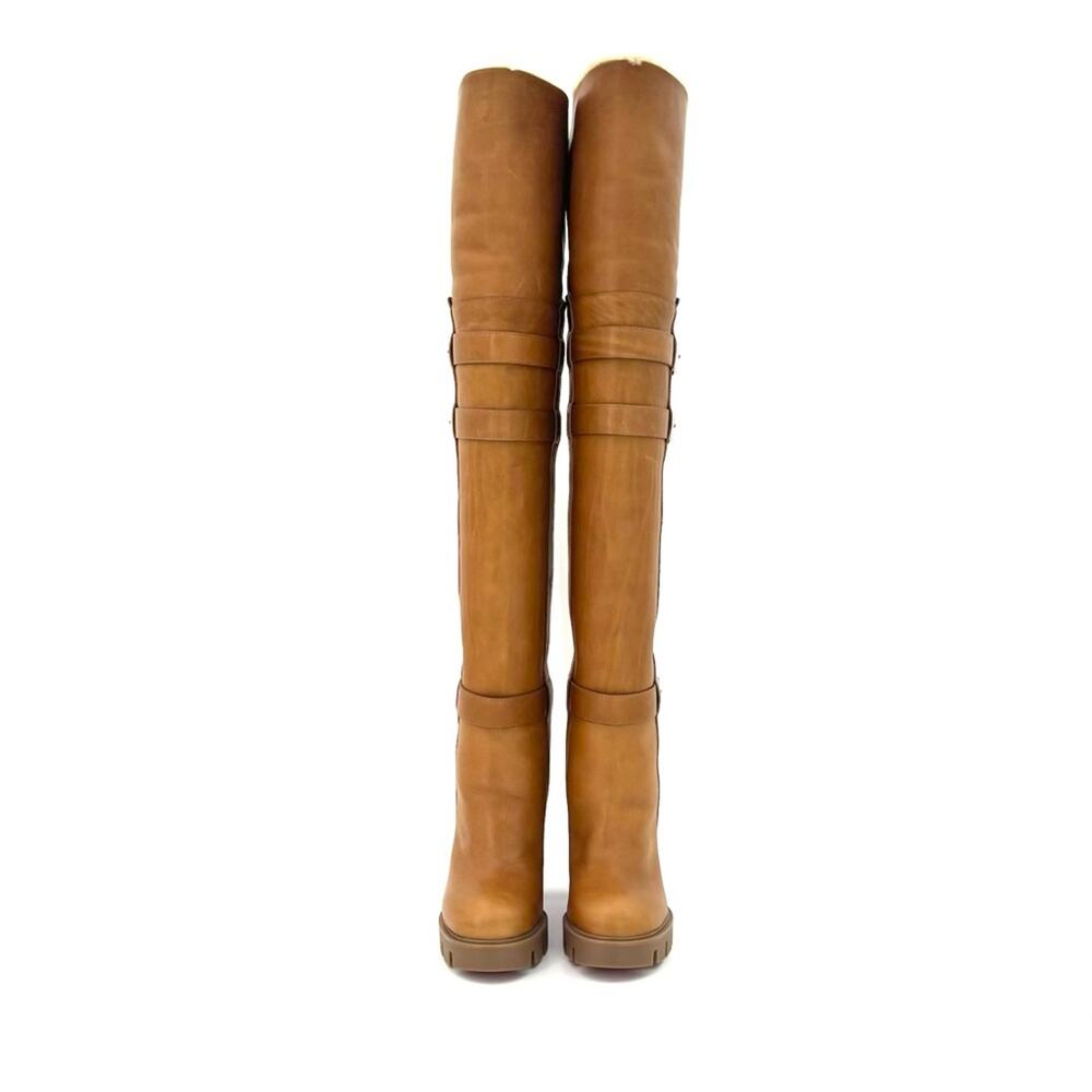 Christian Louboutin Brodeback Lug Botta Alta Shearling Over the Knee Boots 36.5 - Picture 4 of 11